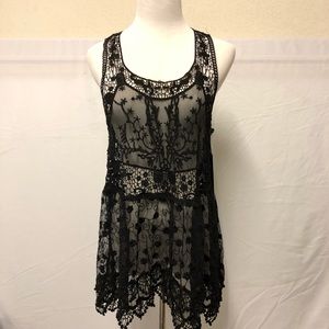 Sheer Crocheted Tunic